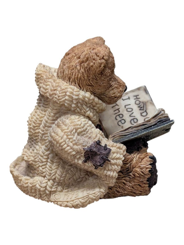 Boyds Bears & Friends Collectible Bear Figurine Lot – Love Sonnets, Bailey the Cheerleader & Bedtime Bear
