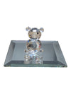 Crystal Bear Figurine with Mirrored Display Base