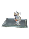 Crystal Bear Figurine with Mirrored Display Base