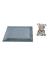 Crystal Bear Figurine with Mirrored Display Base