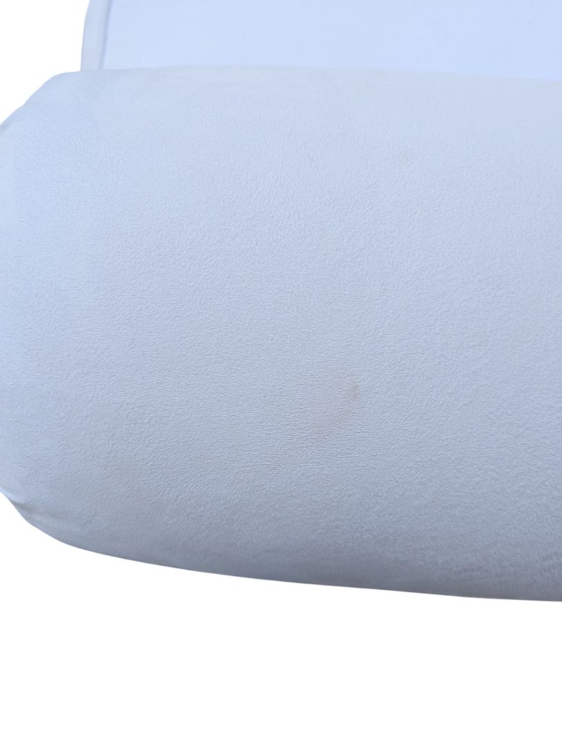 White Upholstered Sofa with Chaise Lounge