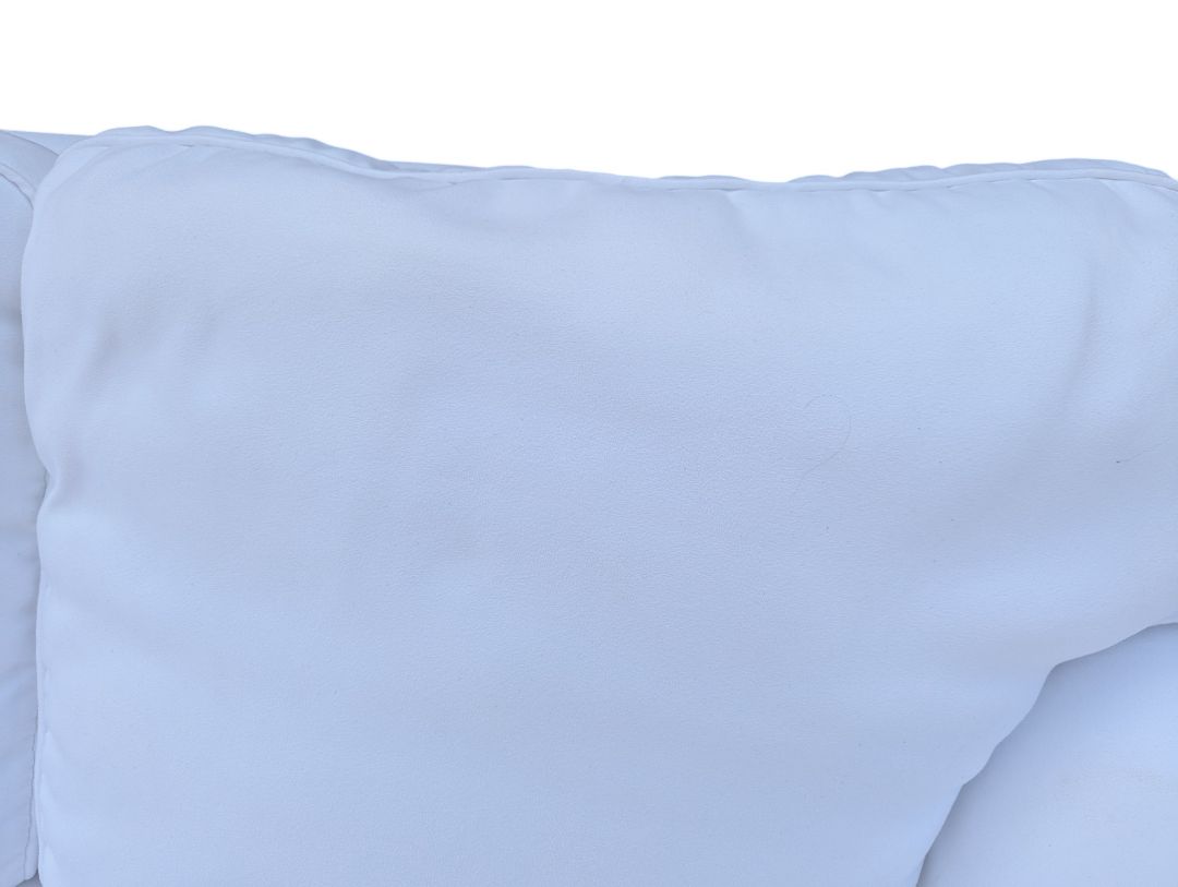 White Upholstered Sofa with Chaise Lounge