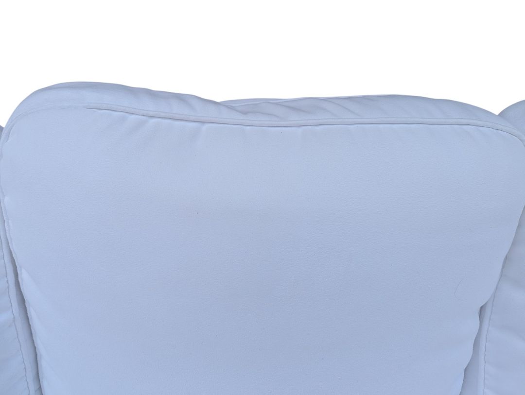 White Upholstered Sofa with Chaise Lounge