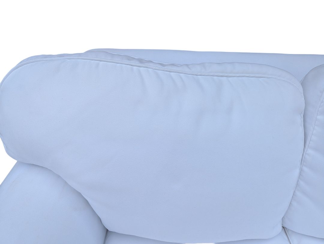 White Upholstered Sofa with Chaise Lounge