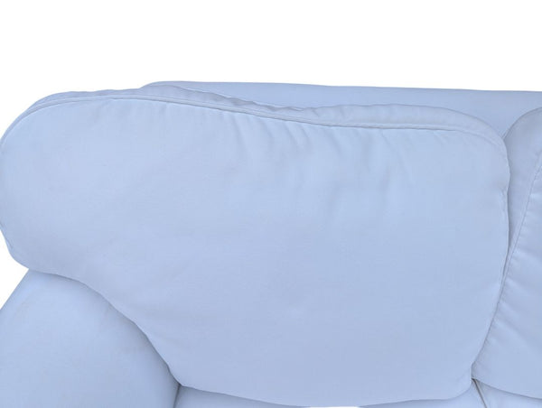 White Upholstered Sofa with Chaise Lounge