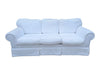 White Upholstered Sofa with Chaise Lounge