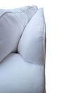 White Upholstered Sofa with Chaise Lounge