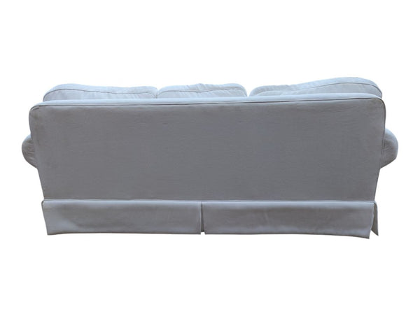 White Upholstered Sofa with Chaise Lounge