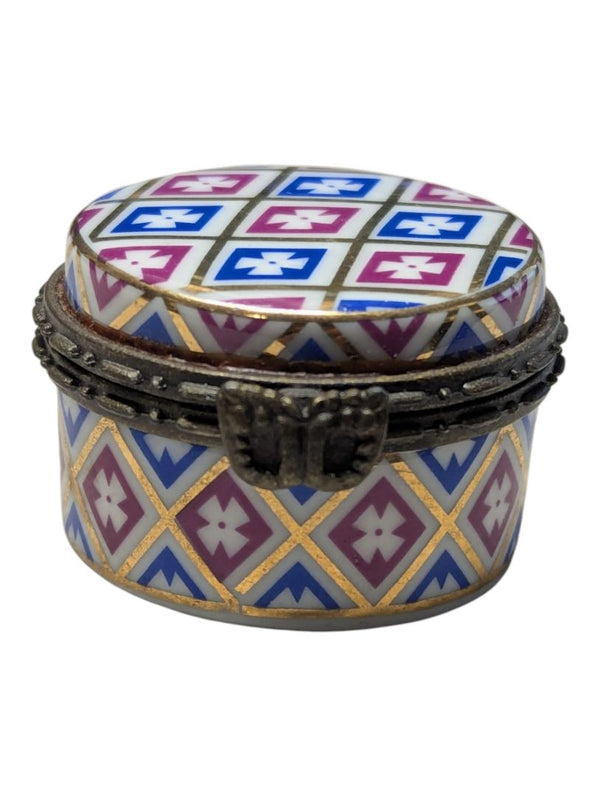 Porcelain Art Geometric Porcelain Trinket Box / Pillbox