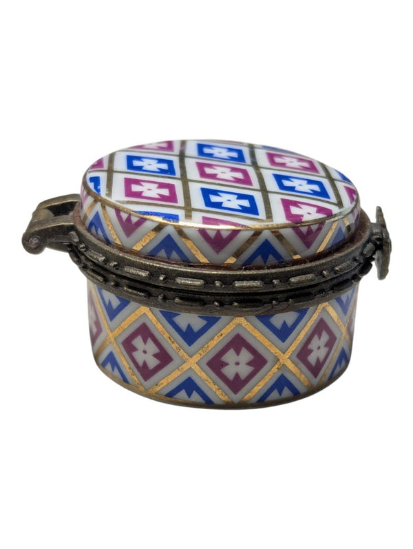 Porcelain Art Geometric Porcelain Trinket Box / Pillbox