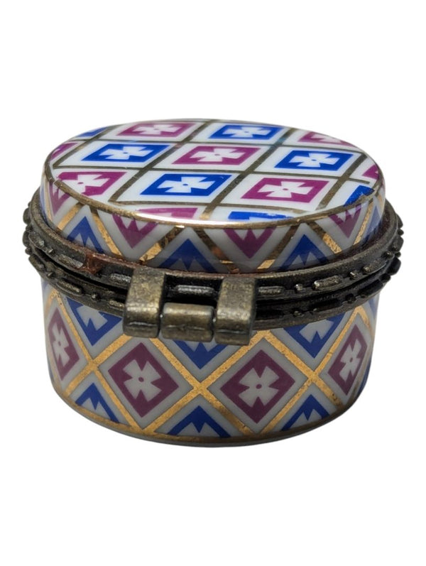 Porcelain Art Geometric Porcelain Trinket Box / Pillbox