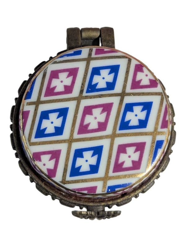 Porcelain Art Geometric Porcelain Trinket Box / Pillbox