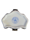 Porcelain Art Blue & Yellow Floral Porcelain Trinket Box / Pillbox