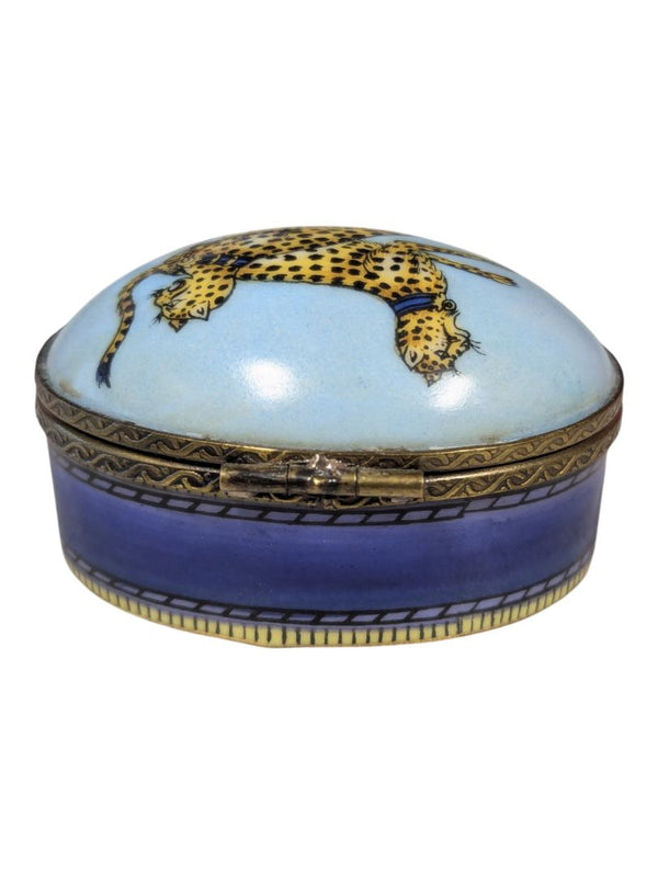 Jordan 1897 Cheetah Motif Porcelain Pill Box