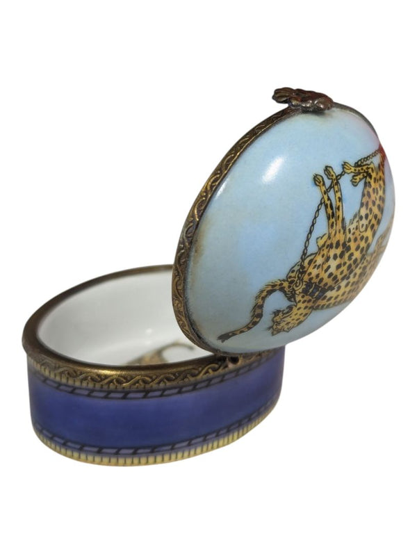 Jordan 1897 Cheetah Motif Porcelain Pill Box