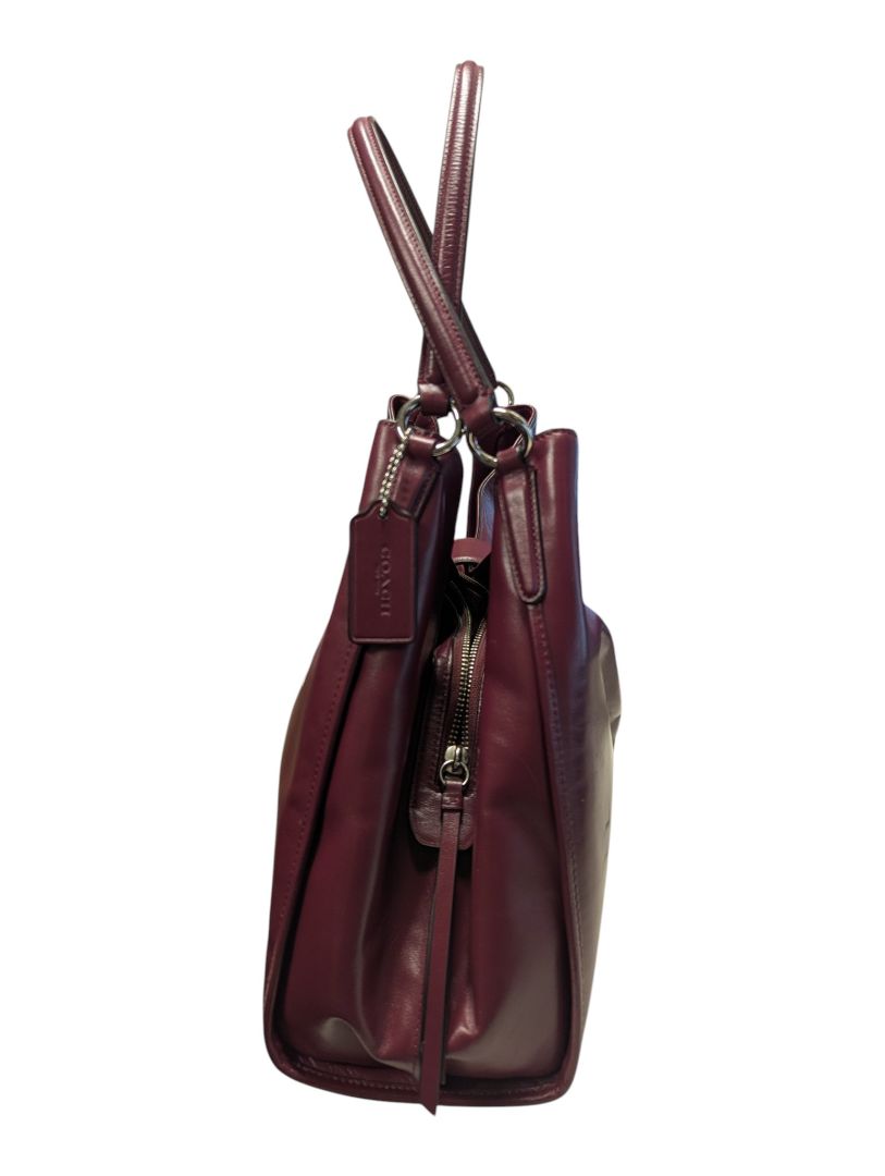 Coach Madison Carlyle Burgundy Leather Shoulder Bag
