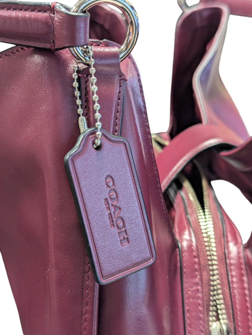 Coach Madison Carlyle Burgundy Leather Shoulder Bag