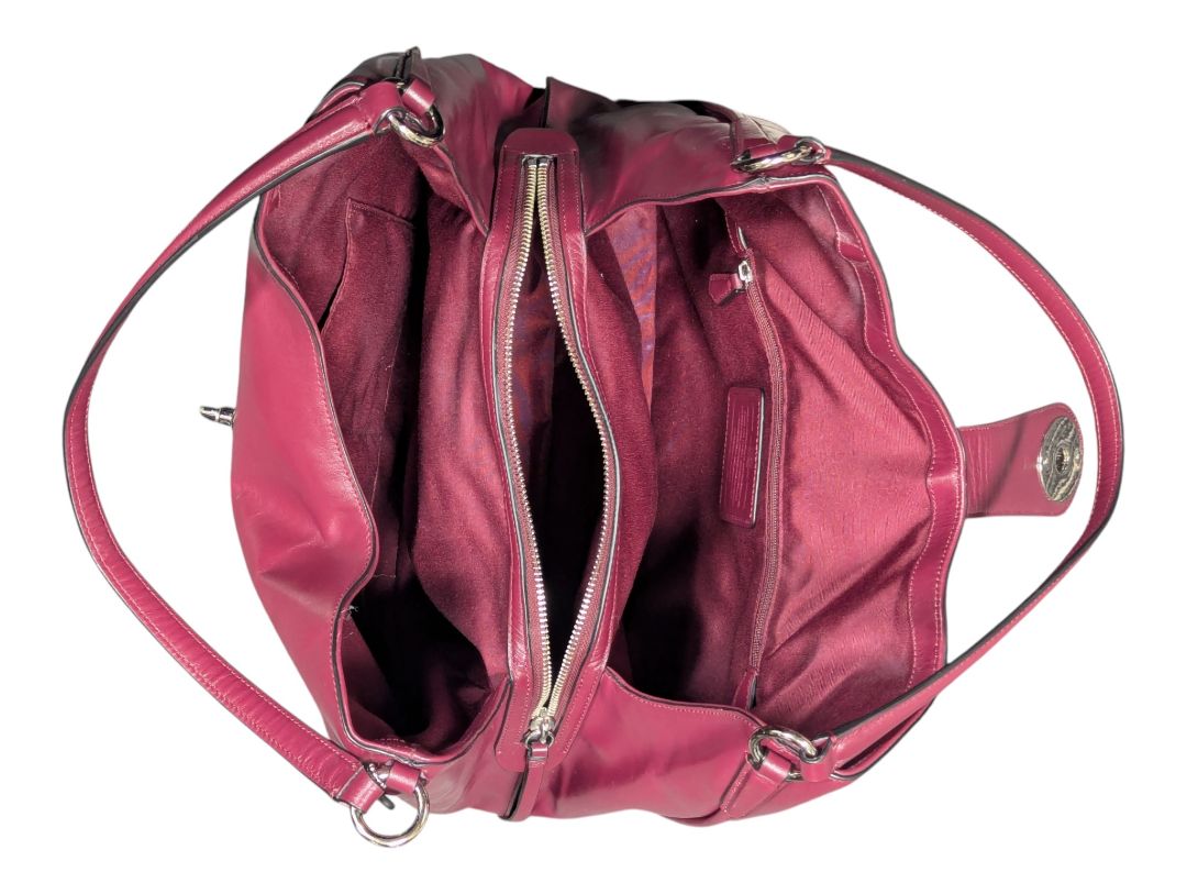 Coach Madison Carlyle Burgundy Leather Shoulder Bag