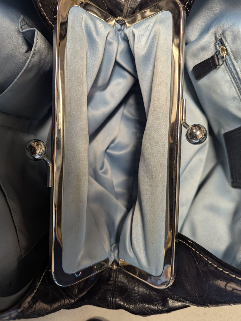 Coach Black Patent Leather Signature Tote Bag
