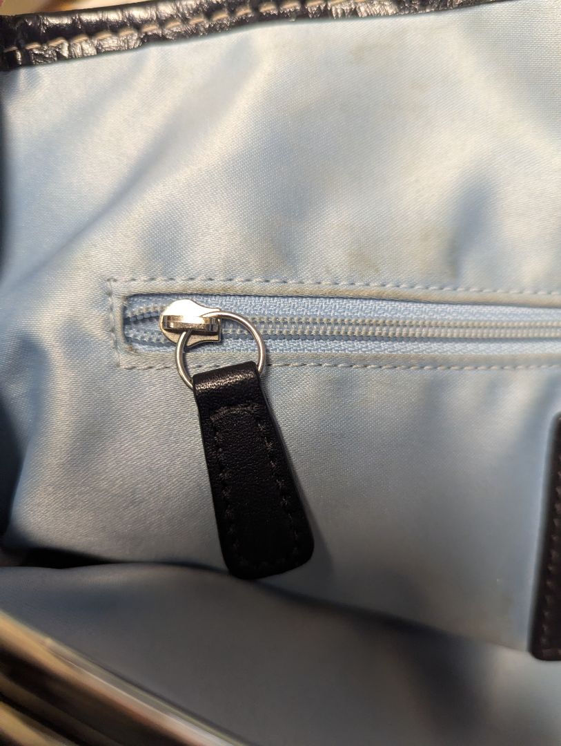 Coach Black Patent Leather Signature Tote Bag