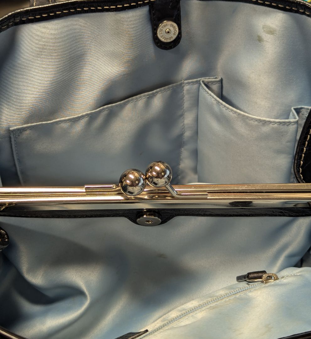 Coach Black Patent Leather Signature Tote Bag