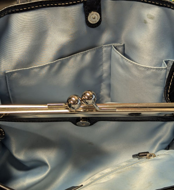 Coach Black Patent Leather Signature Tote Bag