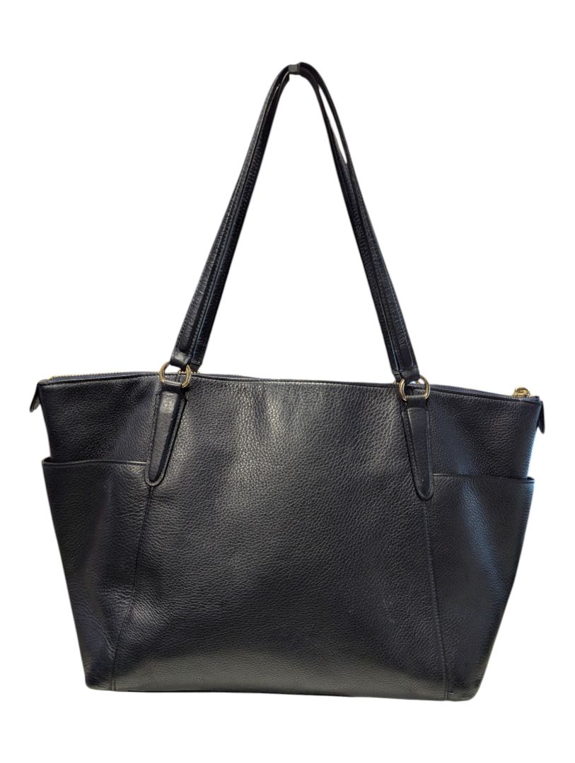 Coach Zip-Top Tote & Matching Zip-Around Wallet Set – Navy Pebbled Leather