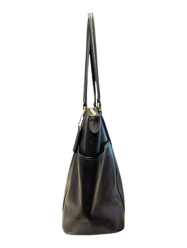 Coach Zip-Top Tote & Matching Zip-Around Wallet Set – Navy Pebbled Leather