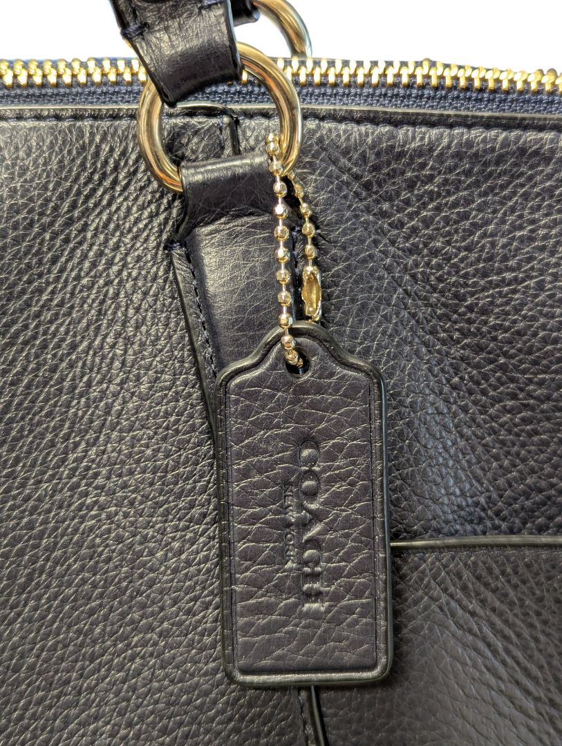 Coach Zip-Top Tote & Matching Zip-Around Wallet Set – Navy Pebbled Leather