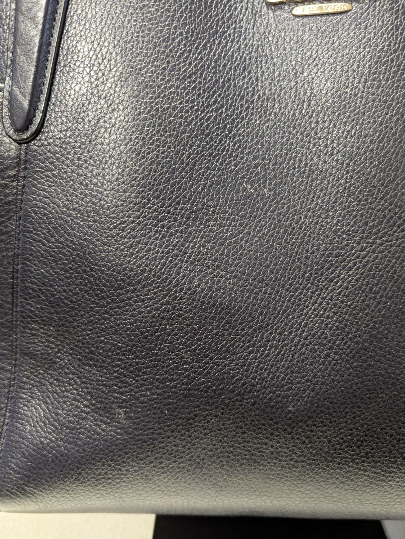 Coach Zip-Top Tote & Matching Zip-Around Wallet Set – Navy Pebbled Leather