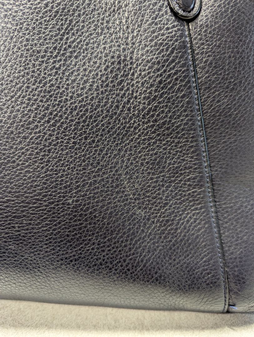 Coach Zip-Top Tote & Matching Zip-Around Wallet Set – Navy Pebbled Leather
