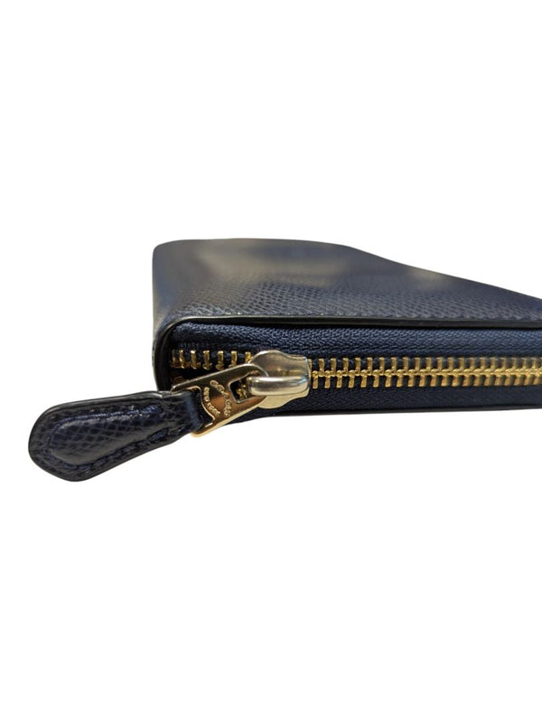 Coach Zip-Top Tote & Matching Zip-Around Wallet Set – Navy Pebbled Leather