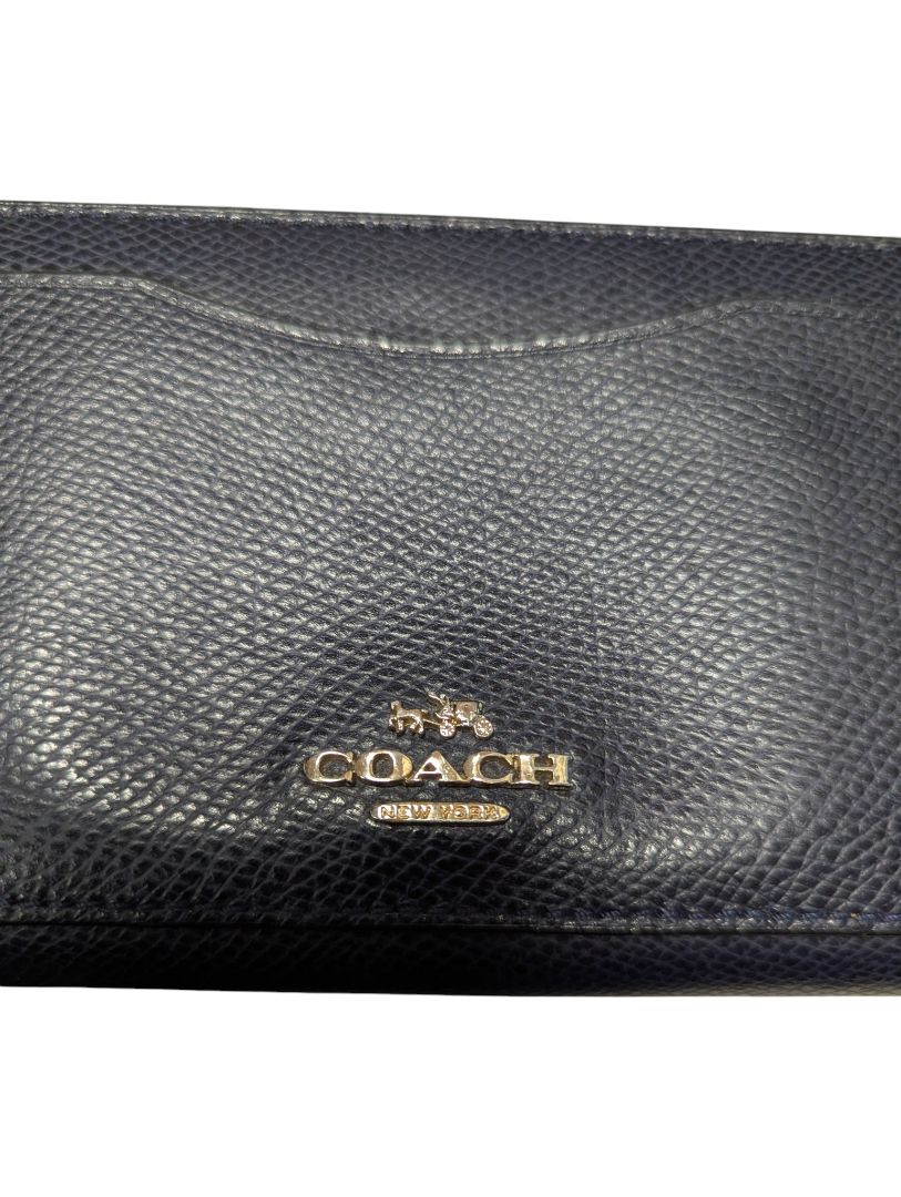 Coach Zip-Top Tote & Matching Zip-Around Wallet Set – Navy Pebbled Leather