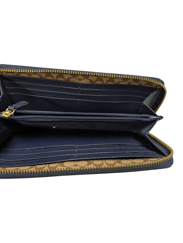 Coach Zip-Top Tote & Matching Zip-Around Wallet Set – Navy Pebbled Leather