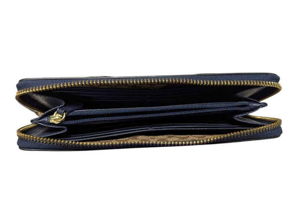 Coach Zip-Top Tote & Matching Zip-Around Wallet Set – Navy Pebbled Leather