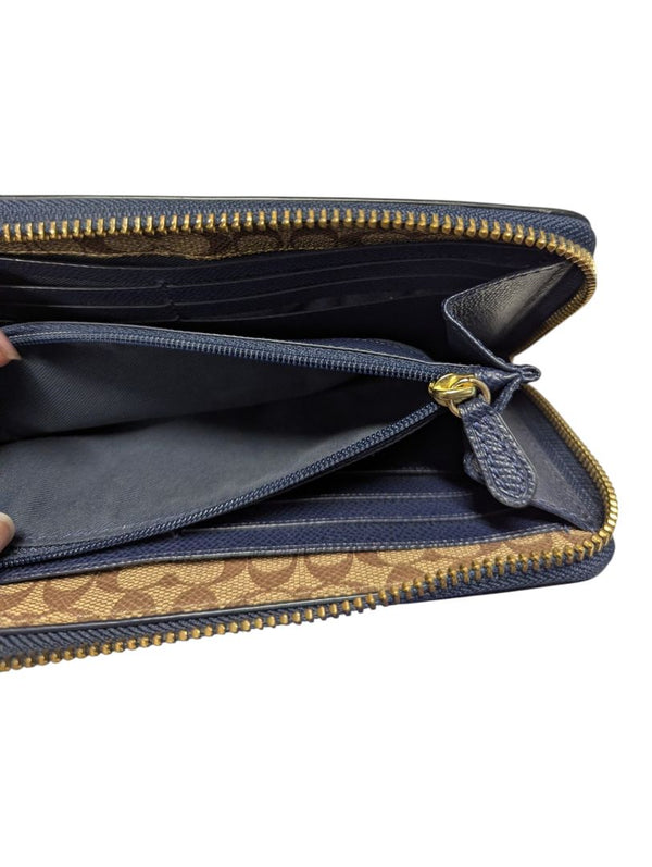 Coach Zip-Top Tote & Matching Zip-Around Wallet Set – Navy Pebbled Leather