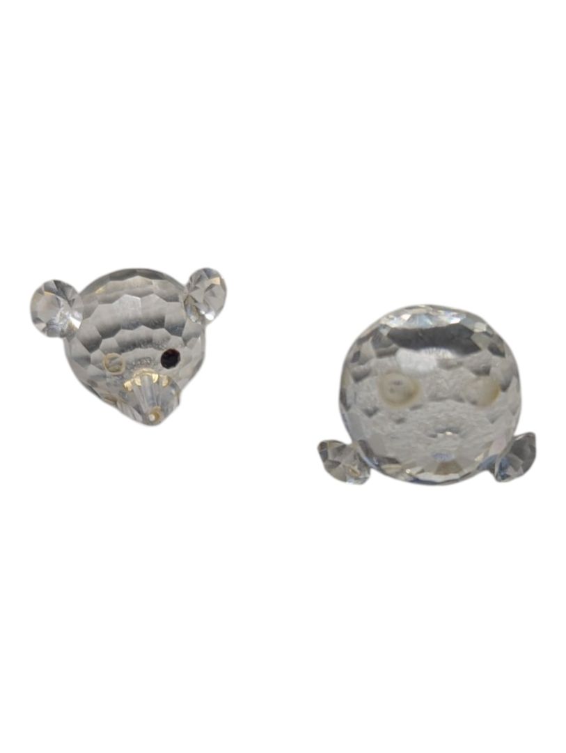 Crystal Bear Figurine with Mirrored Display Base