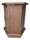 Vintage Hexagonal Wood Cabinet with Marble Top