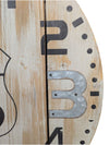 Route 66 Rustic Wood-Style Wall Clock