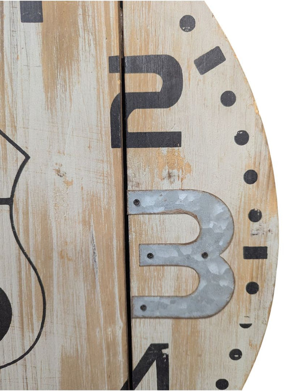 Route 66 Rustic Wood-Style Wall Clock