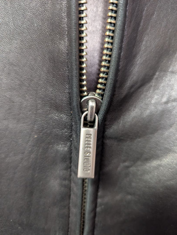 Wilsons Leather Pelle Studio Black Leather Jacket – Size M