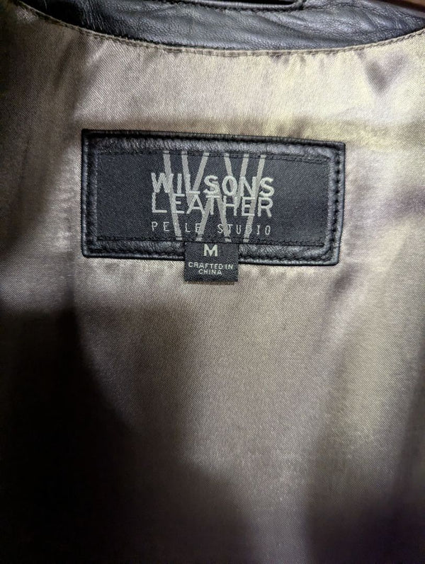 Wilsons Leather Pelle Studio Black Leather Jacket – Size M