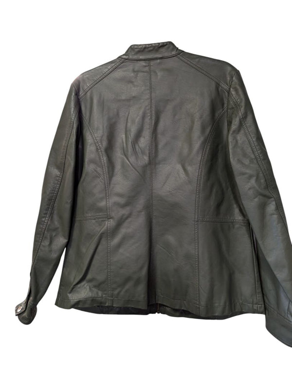 Northern Reflections Olive Faux Leather Jacket – Size L