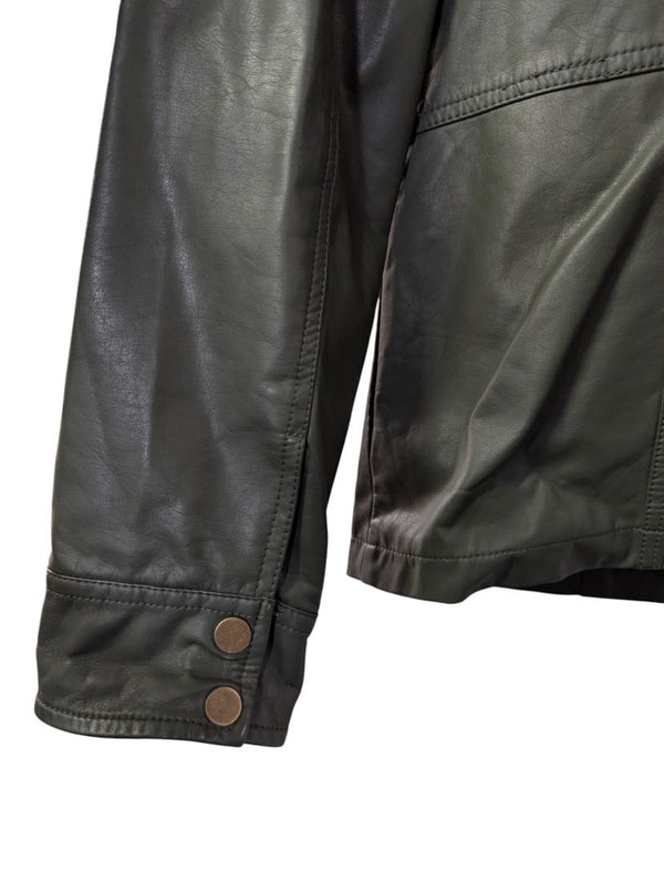Northern Reflections Olive Faux Leather Jacket – Size L