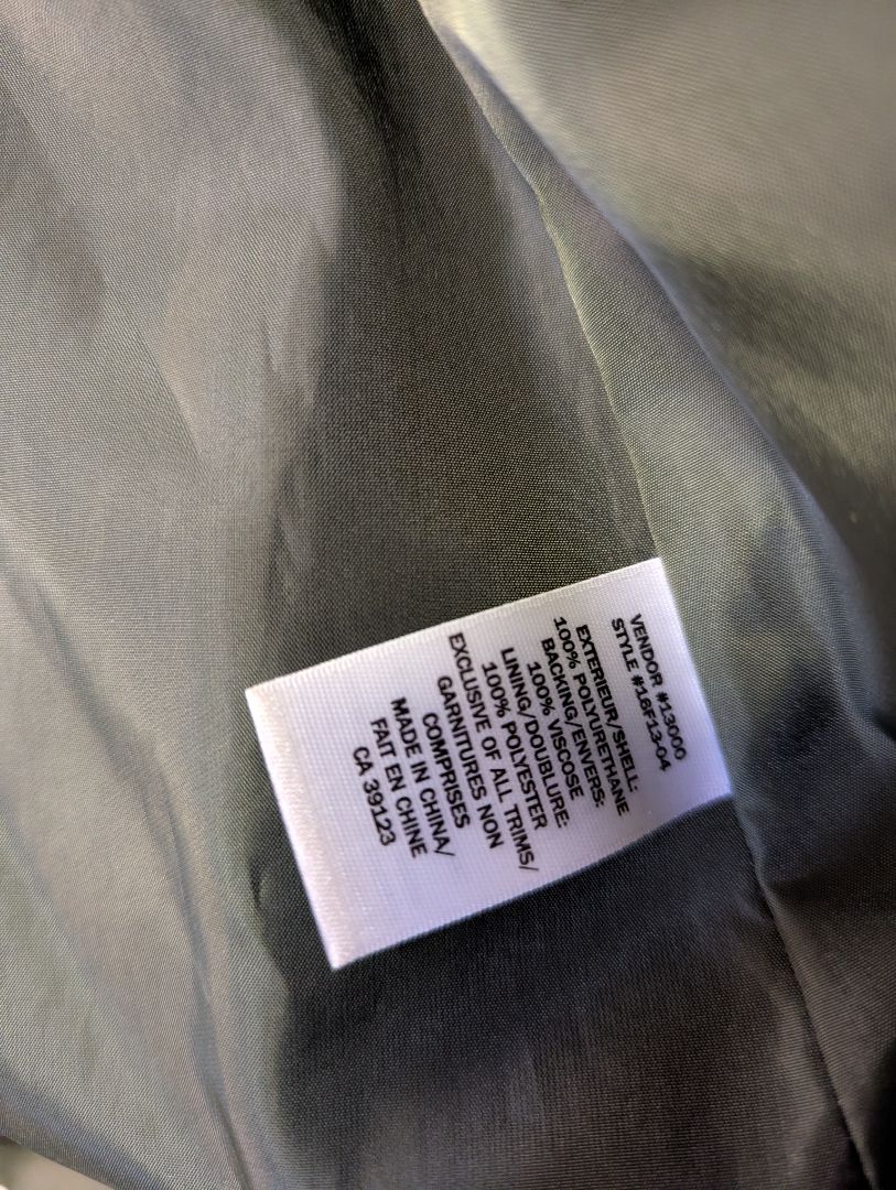 Northern Reflections Olive Faux Leather Jacket – Size L