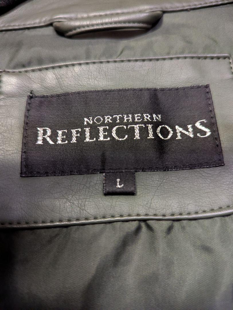 Northern Reflections Olive Faux Leather Jacket – Size L