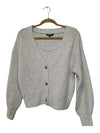 George Light Grey Cable-Knit Cardigan – Size S/P