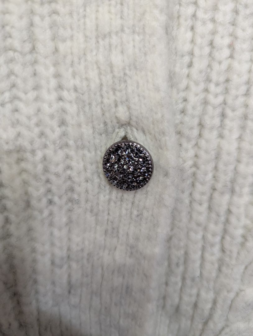 George Light Grey Cable-Knit Cardigan – Size S/P