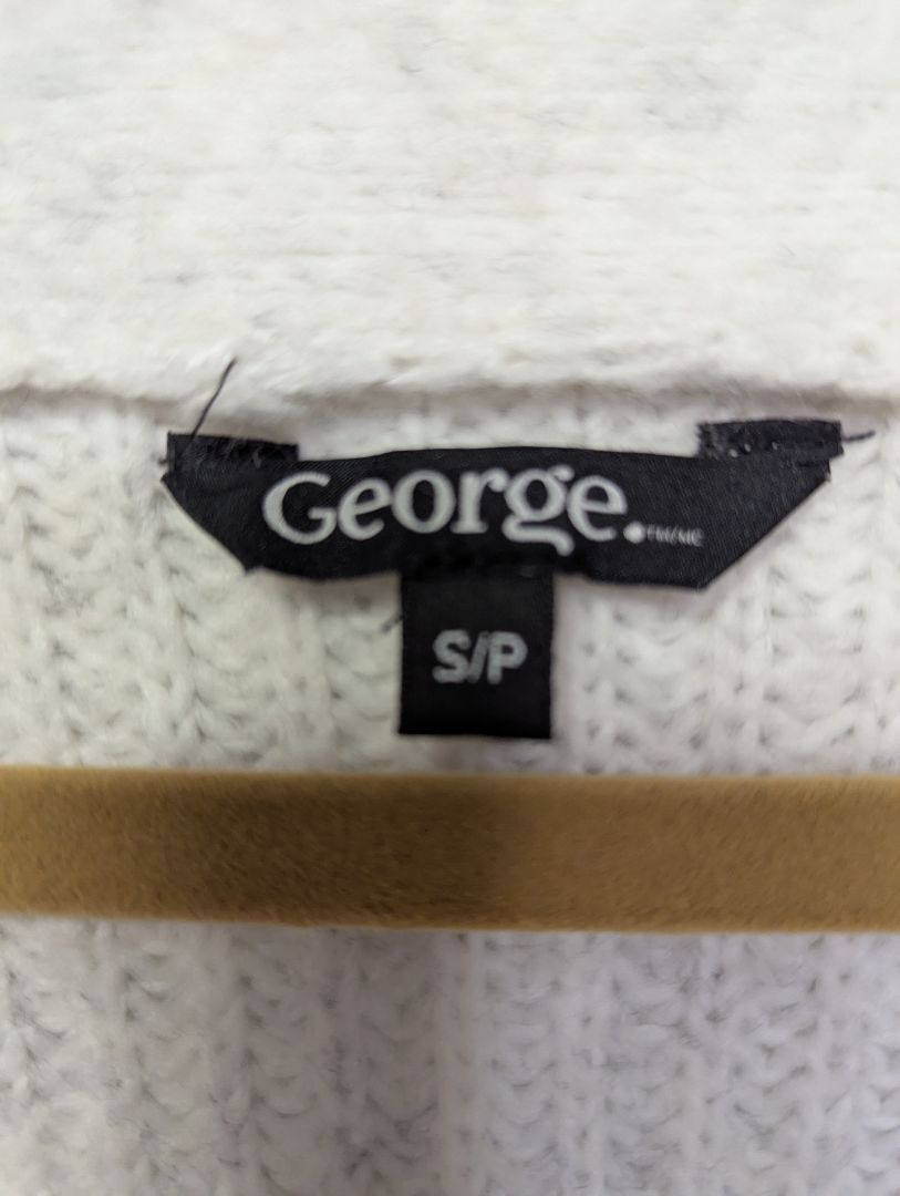 George Light Grey Cable-Knit Cardigan – Size S/P