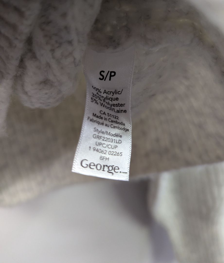 George Light Grey Cable-Knit Cardigan – Size S/P